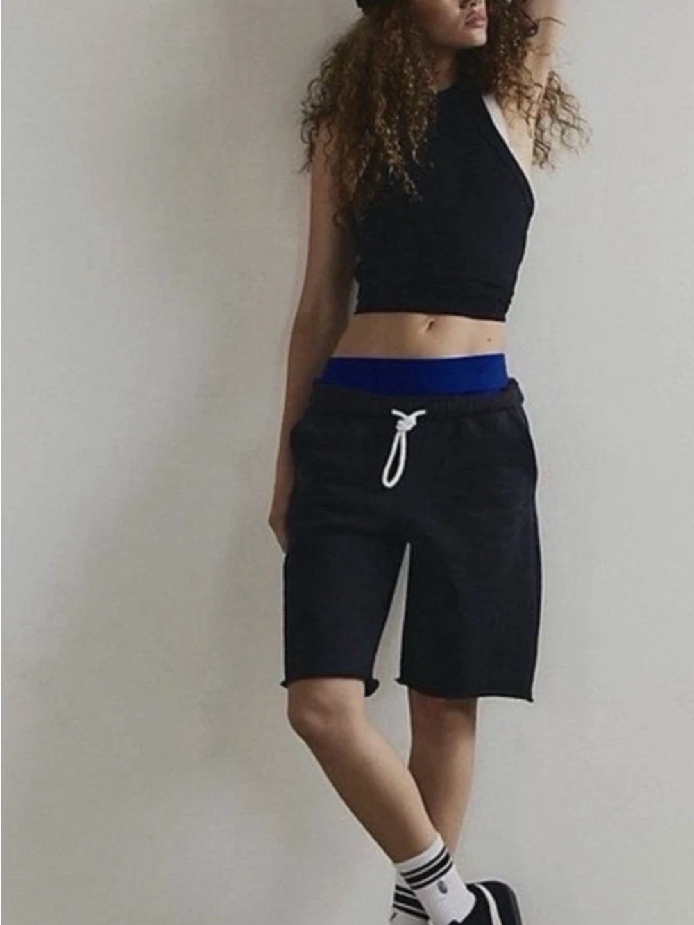 FP Movement by Free People Black Bermuda Shorts with drawstring easy for layers